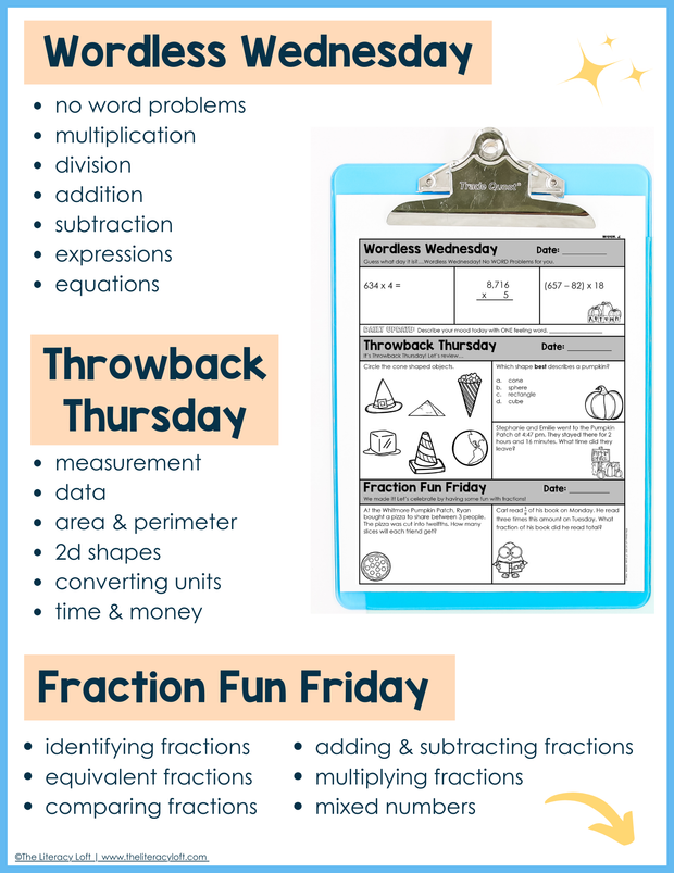 Math Morning Work 5th Grade {October} | Distance Learning | Google Apps