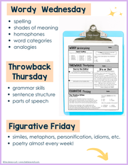 ELA Daily Review 7th Grade {October} | Distance Learning | Google Slides and Forms