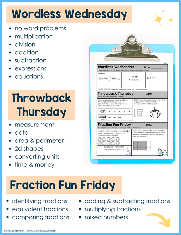 Math Morning Work 4th Grade {October} | Distance Learning | Google Apps