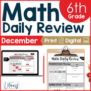 Math Daily Review 6th Grade {December} | Distance Learning | Google Apps