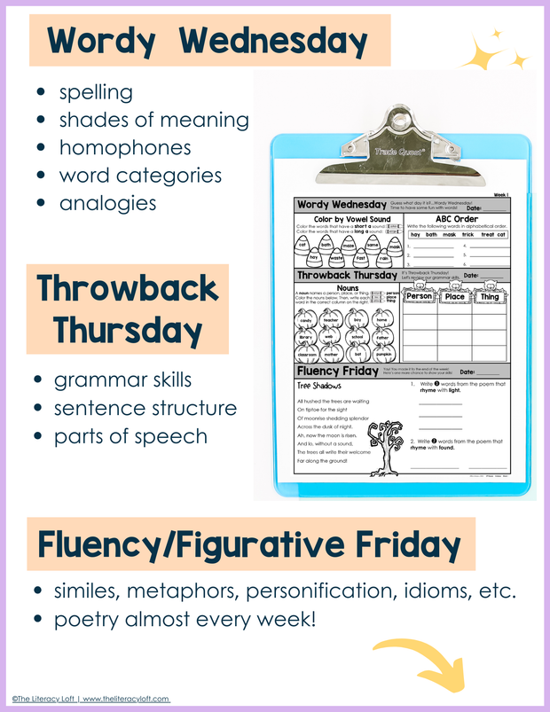 ELA Morning Work 2nd Grade {October} | Distance Learning | Google Slides