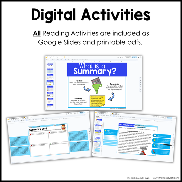 4th 5th Grade Summarizing Nonfiction Text Reading Comprehension Passages Unit