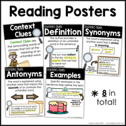 3rd Grade Context Clues Reading Comprehension Unit Vocabulary Worksheets Graphic Organizers Posters