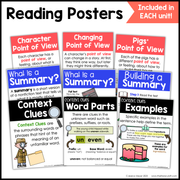 3rd Grade Reading Comprehension Mini Unit Bundle Worksheets Activities Exit Tickets Posters