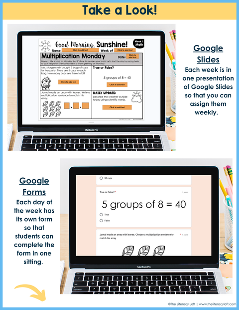 Math Morning Work 3rd Grade {October} | Distance Learning | Google Apps