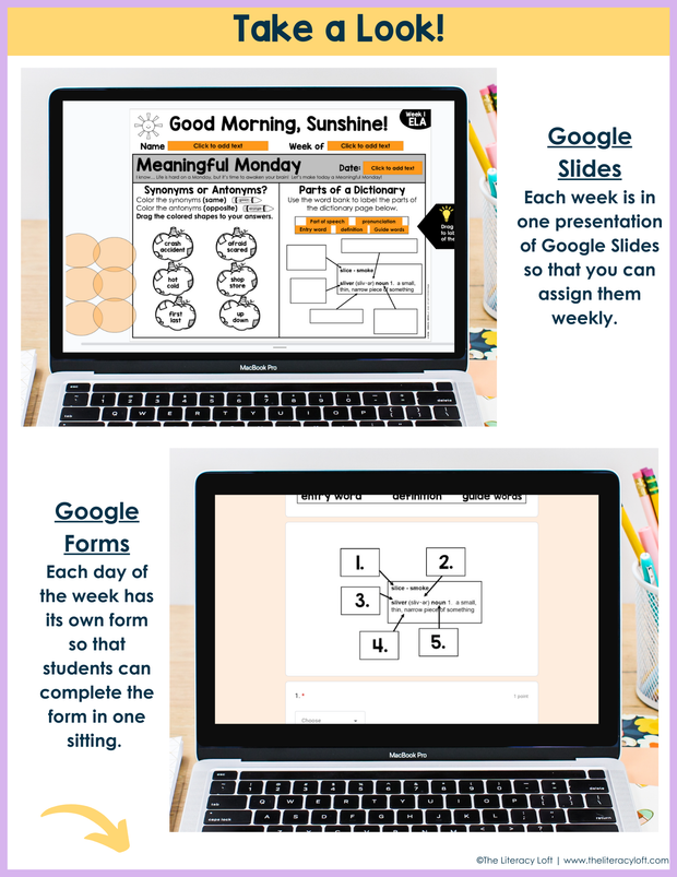 ELA Morning Work 2nd Grade {October} | Distance Learning | Google Slides