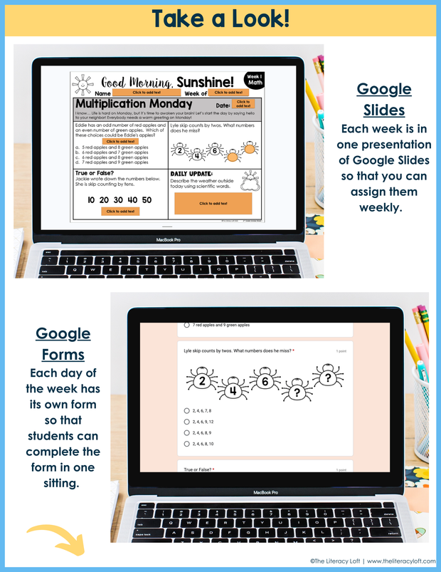 Math Morning Work 2nd Grade {October} | Distance Learning | Google Apps