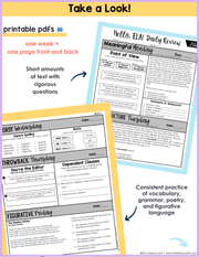 ELA Daily Review 7th Grade {October} | Distance Learning | Google Slides and Forms