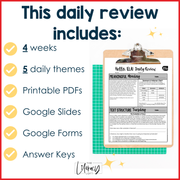 9th Grade ELA High School Daily Review Sub Plans December Grammar and Vocabulary