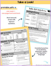 ELA Daily Review 8th Grade {October} | Distance Learning | Google Slides and Forms