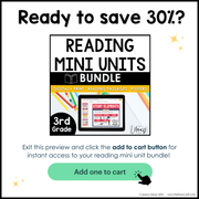 3rd Grade Reading Comprehension Mini Unit Bundle Worksheets Activities Exit Tickets Posters