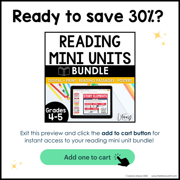 Reading Mini Unit Bundle 4th and 5th Grade