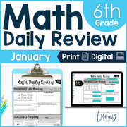 Math Daily Review 6th Grade {January} | Distance Learning | Google Apps