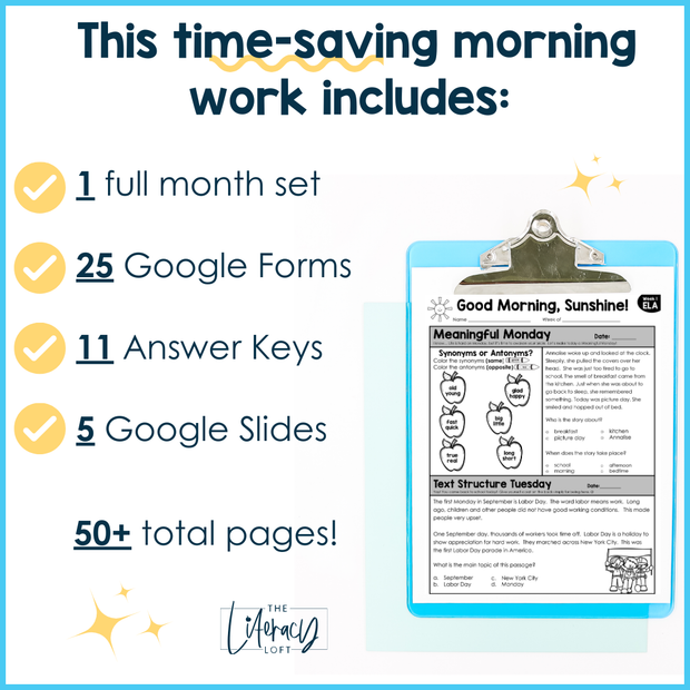 ELA Morning Work 2nd Grade {January} I Distance Learning I Google Slides