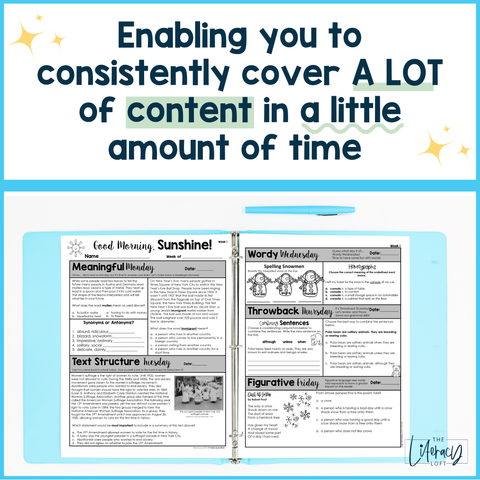 ELA Morning Work 5th Grade {January} I Distance Learning I Google Slides