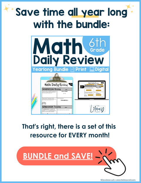 Math Daily Review 6th Grade {October} | Distance Learning | Google Apps