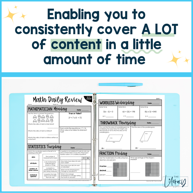 Math Daily Review 6th Grade {January} | Distance Learning | Google Apps