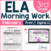 ELA Morning Work 3rd Grade {February} I Distance Learning I Google Slides