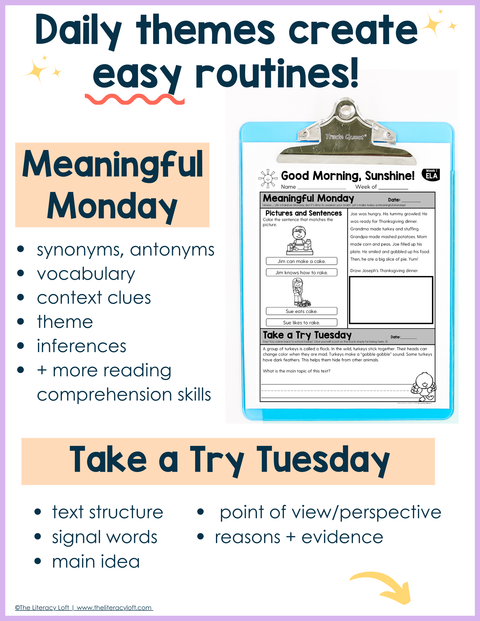 1st Grade ELA Morning Work (November) | Distance Learning | Google Slides