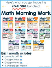 Math Morning Work 5th Grade Bundle | Printable | Google Slides and Forms