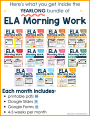 ELA + Math Morning Work 1st Grade {The Bundle} | Distance Learning | Google Slides