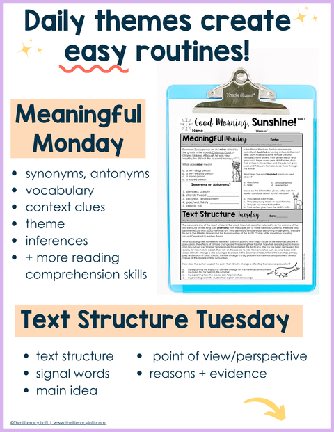 ELA Morning Work 5th Grade {December} I Distance Learning I Google Slides