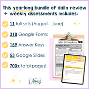 6th Grade ELA Daily Review and Weekly Assessment Bundle