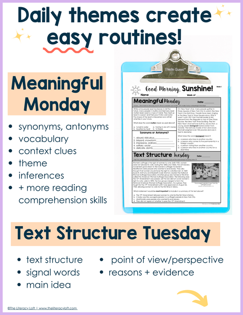 ELA Morning Work 5th Grade {January} I Distance Learning I Google Slides