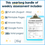 Math Weekly Assessments 6th Grade | Printable | Google Forms