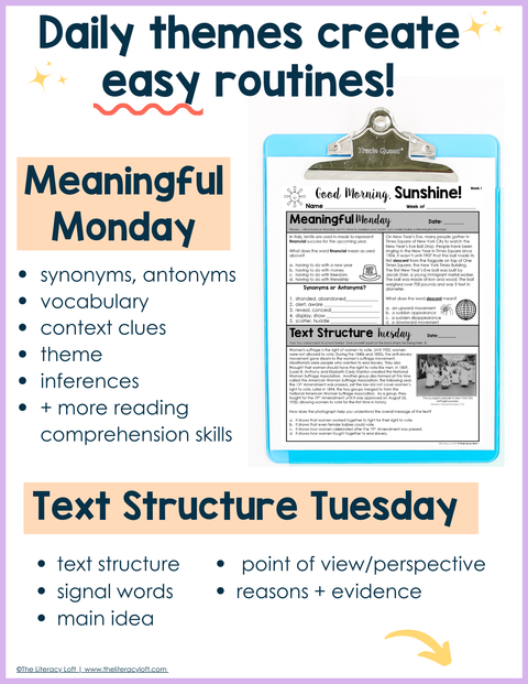 ELA Morning Work 4th Grade {January} I Distance Learning I Google Slides