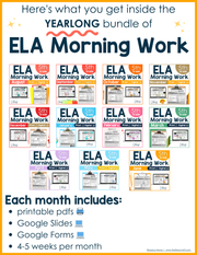 ELA + Math Morning Work 5th Grade {The Bundle} Google Slides + Forms