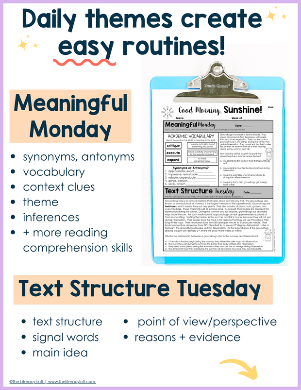 ELA Morning Work 5th Grade {February} I Distance Learning I Google Slides