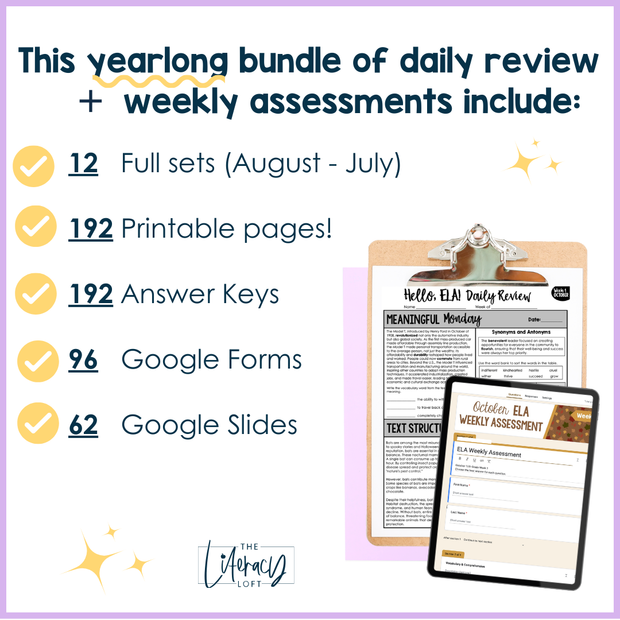 9th-10th Grade ELA Daily Review & Assessment Reading Comprehension Bundle High School