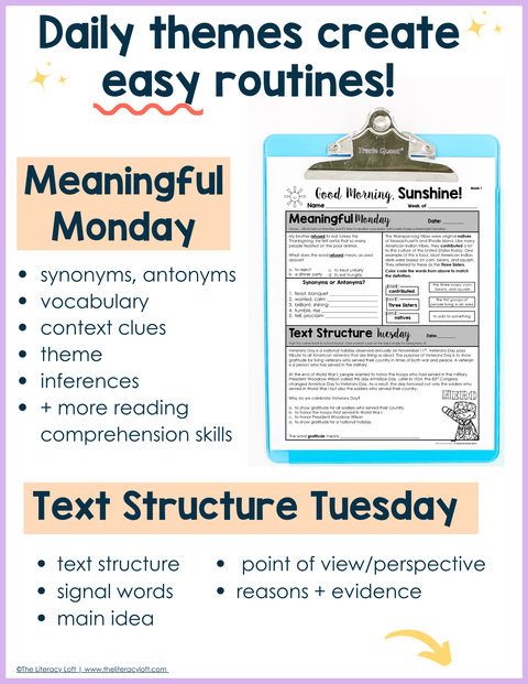 ELA Morning Work 3rd Grade {November} | Distance Learning | Google Slides