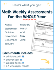 Math Weekly Assessments 3rd Grade | Printable | Google Forms