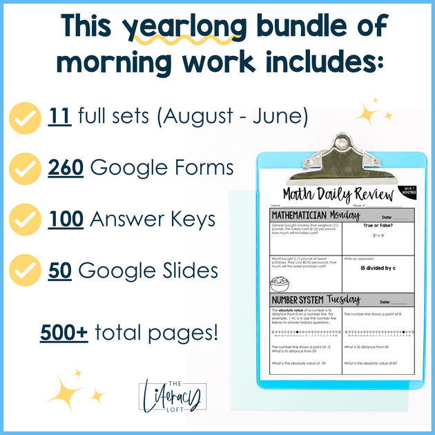 Math Daily Review 6th Grade Bundle | Printable | Google Apps – The ...