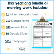 Math Daily Review 6th Grade Bundle | Printable | Google Apps