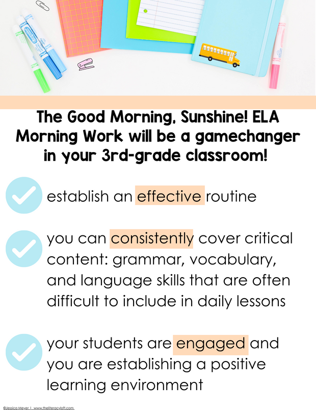 ELA Morning Work 3rd Grade (Bundle) | Printable | Google Apps