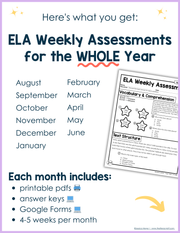 ELA Weekly Assessments 2nd Grade | Printable | Google Forms