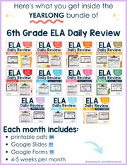 ELA Daily Review 6th & 7th Grade Bundle | Google Slides and Google Forms