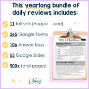 ELA Daily Review 7th Grade Bundle | Printable | Google Apps