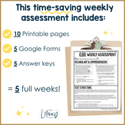 8th Grade ELA Reading Comprehension November Morning Work Assessment Daily Review