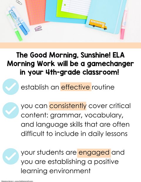 ELA Morning Work 4th Grade (Bundle) | Printable | Google Apps