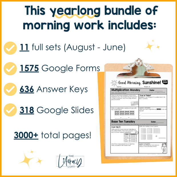 ELA + Math Morning Work Grades 1-3 Bundle