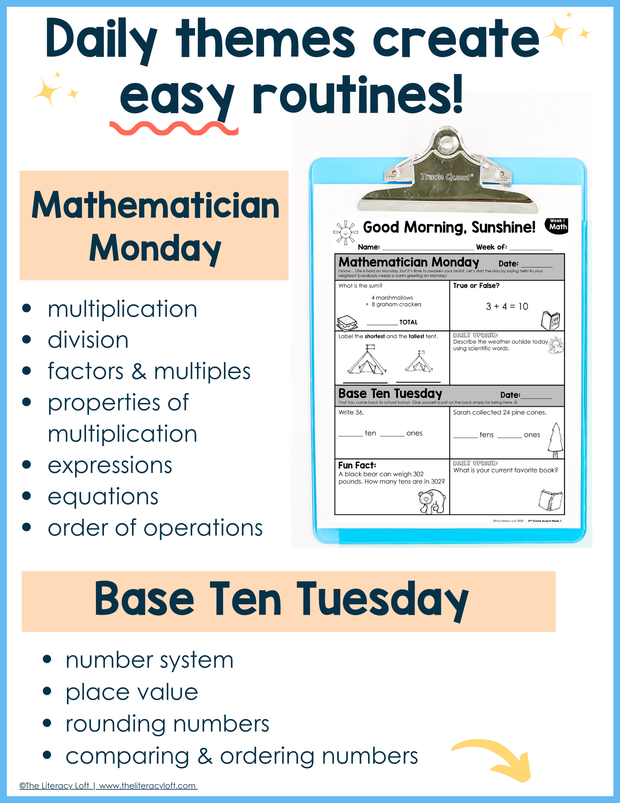 Math Morning Work 2nd Grade {August} | Distance Learning | Google Slides