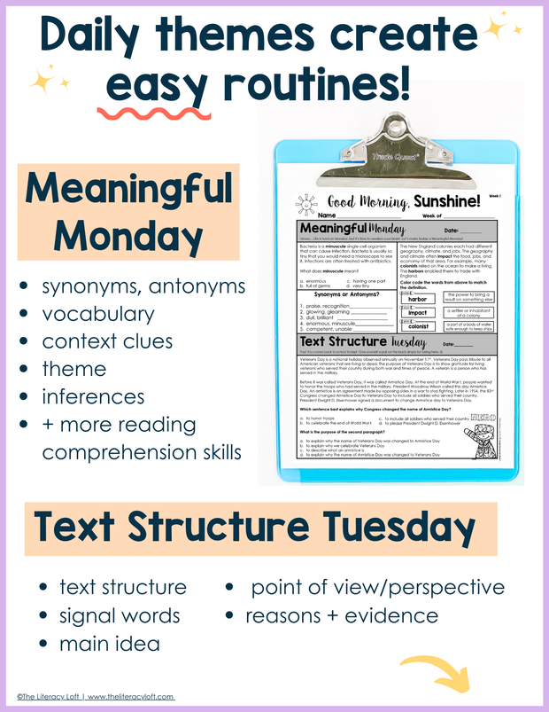 ELA Morning Work 5th Grade {November} | Distance Learning | Google Slides