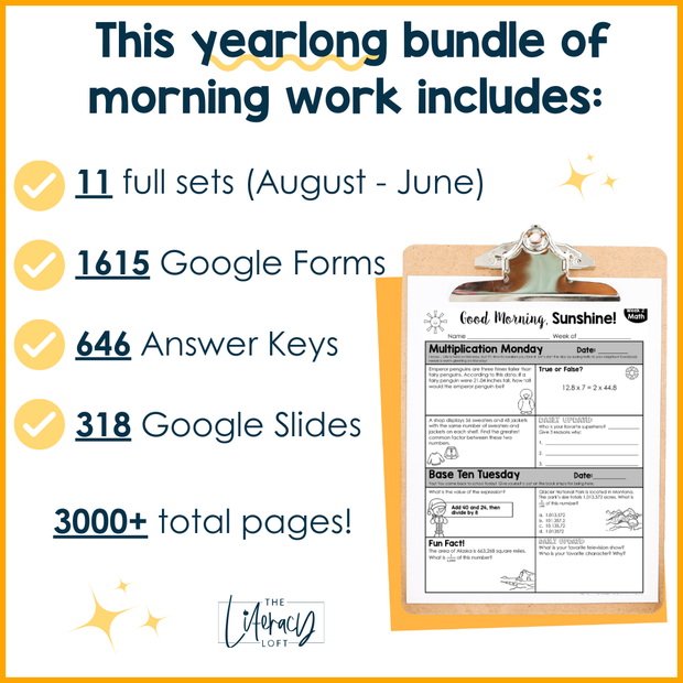 ELA and Math Morning Work Grades 4-6 Bundle