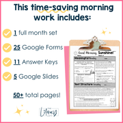 ELA Morning Work 3rd Grade {February} I Distance Learning I Google Slides