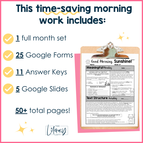 ELA Morning Work 3rd Grade {February} I Distance Learning I Google Slides