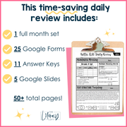 ELA Daily Review 6th Grade {February} I Distance Learning I Google Slides and Forms